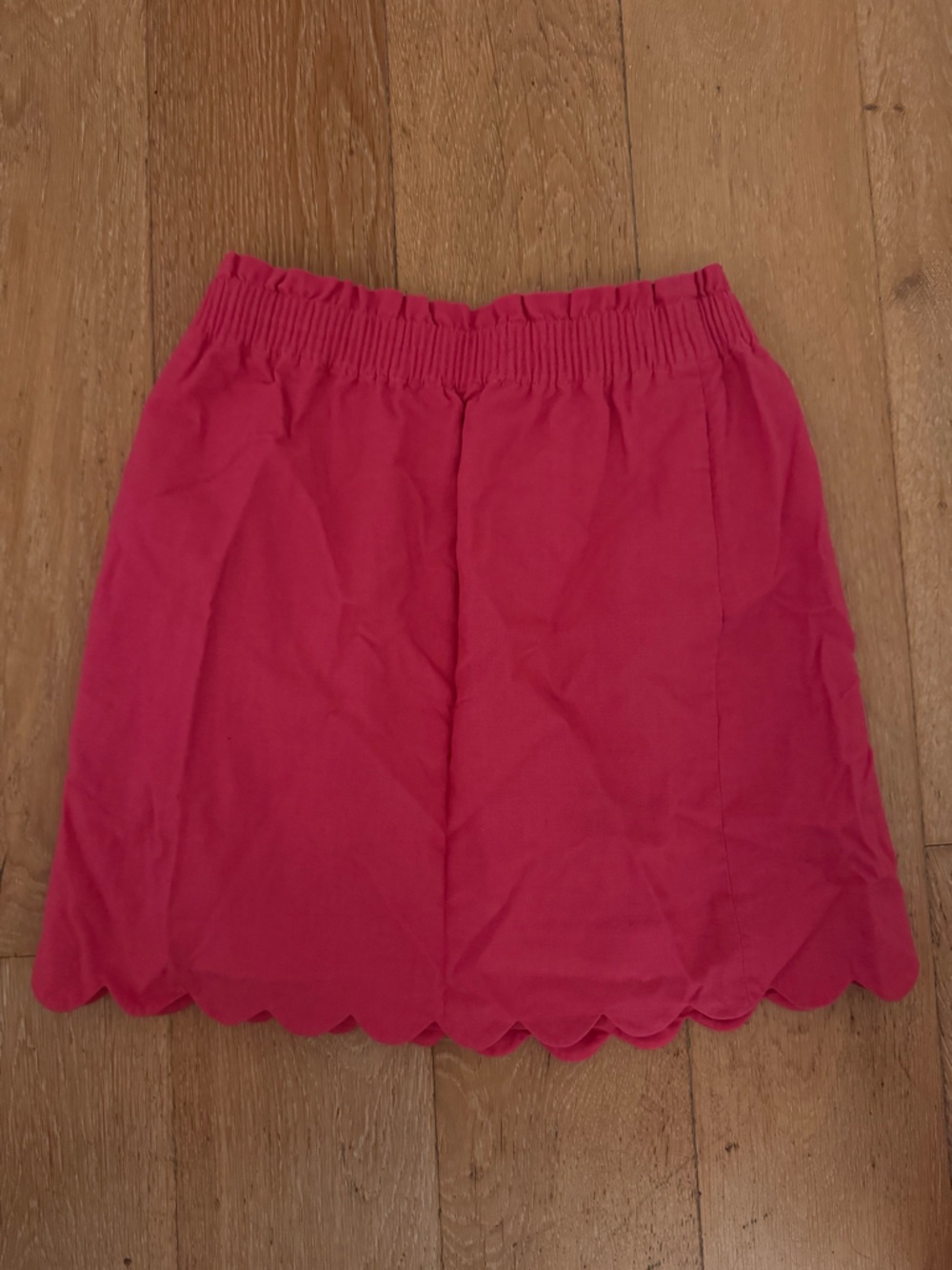J. Crew Pink Scalloped Hem Mini Skirt